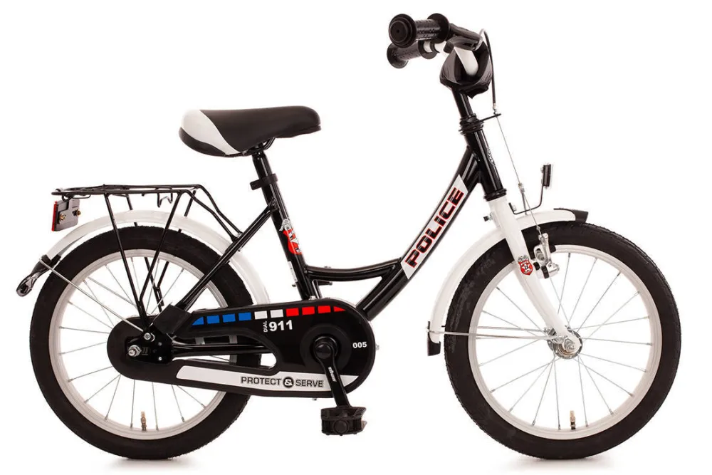 Police Kinderfiets 16 Inch Zwart|Bachtenkirch Shop
