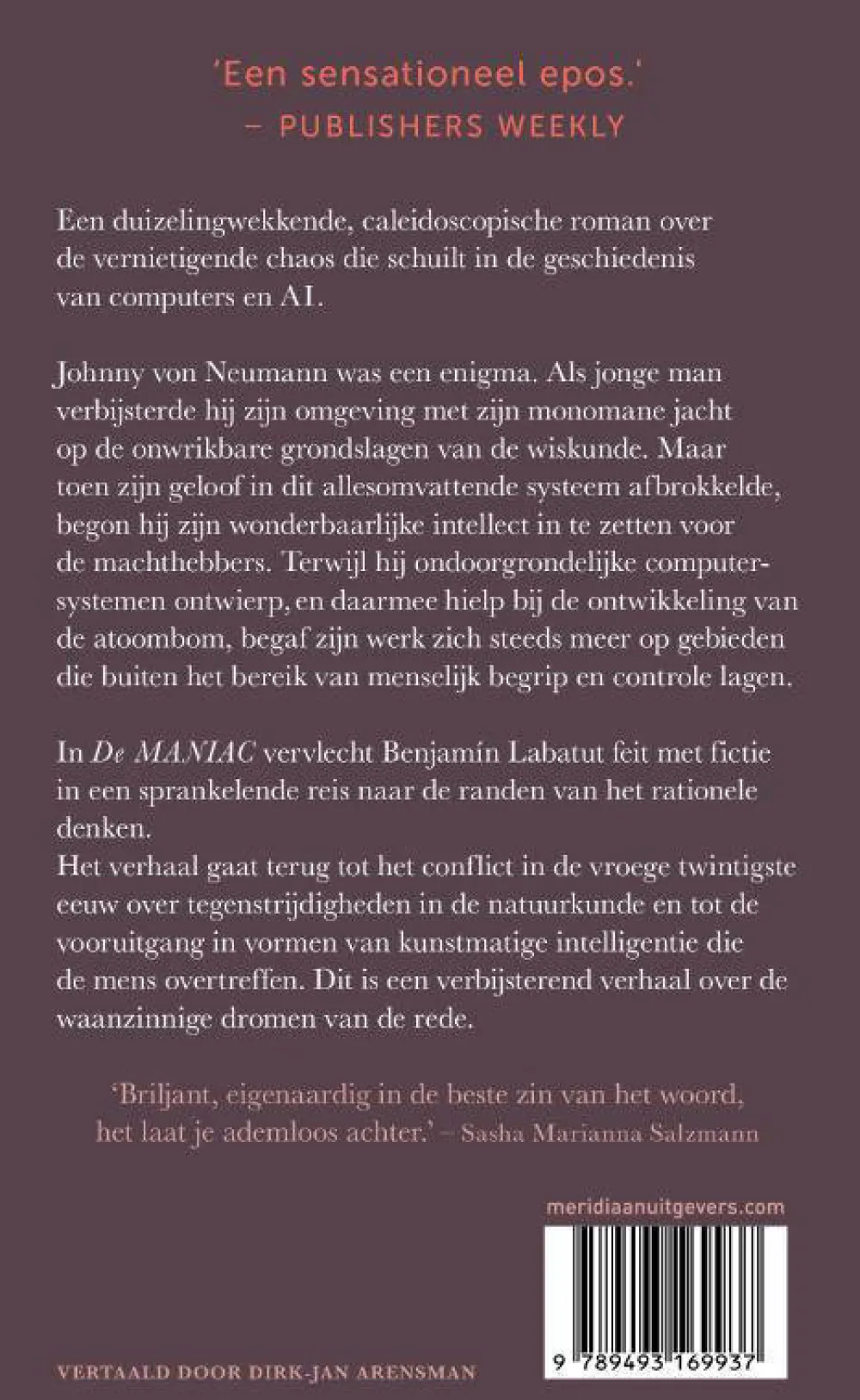 Benjamin Labatut De Maniac|wehkamp Online