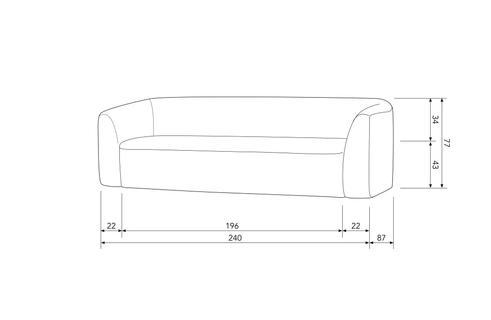 Fashion BePureHome 3-Zitsbank Sloping