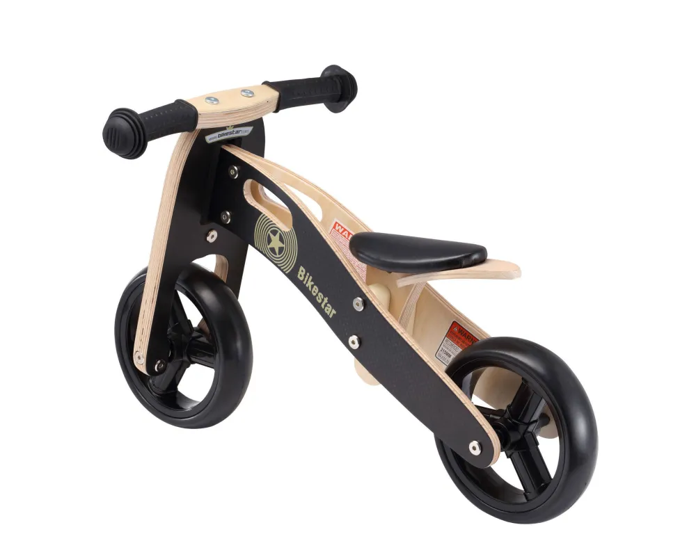 Mini Loopfiets 2 In 1, Hout, Zwart|BikeStar Discount