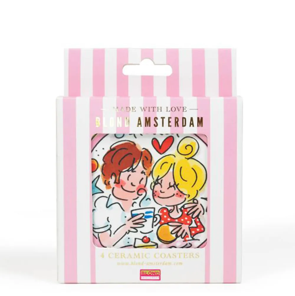 Sale Blond Amsterdam Onderzetters Even Bijkletsen (Set Van 4)
