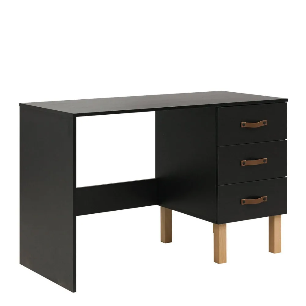Outlet Bopita Bureau Floris Mat Zwart/Naturel