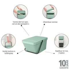 Outlet Brabantia Sort & Go Stapelbaar Stapelbare Afvalemmer (20L)