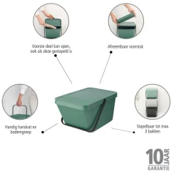 Outlet Brabantia Sort & Go Stapelbaar Stapelbare Afvalemmer (20L)