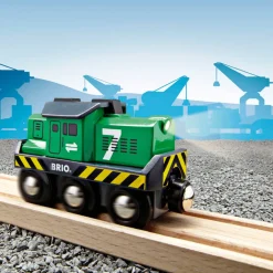Houten Locomotief Voor Goederentrein Op Batterijen - 33214|Brio Online