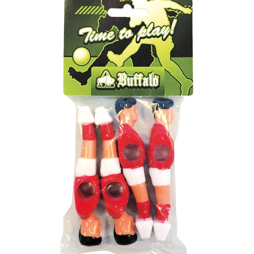 Tafelvoetbalpoppen 13 Mm 4 Stuks (Rood/Wit)|Buffalo Shop