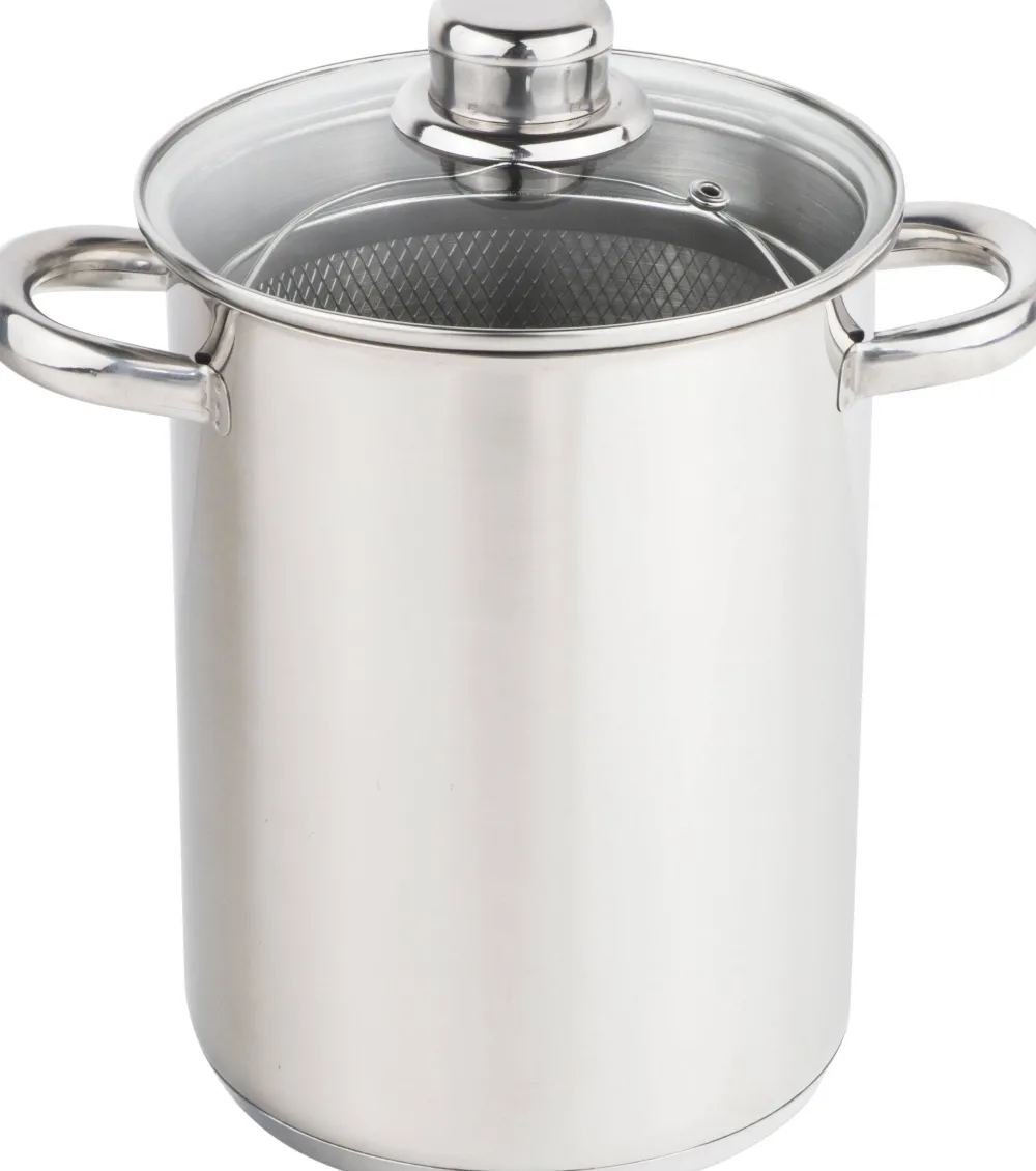 Sale CasaLupo Aspergepan Met Glazen Deksel - Rvs - O 16 Cm / 4.0 Liter