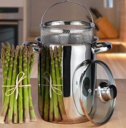 Sale CasaLupo Aspergepan Met Glazen Deksel - Rvs - O 16 Cm / 4.0 Liter