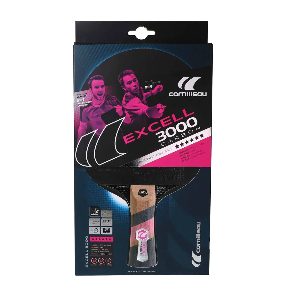 Excell 3000 Carbon Bat Indoor|Cornilleau Clearance