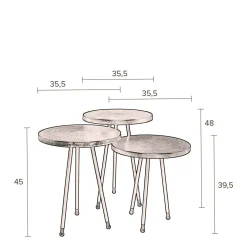 Online Dutchbone Bijzettafel Alim (Set Van 3)