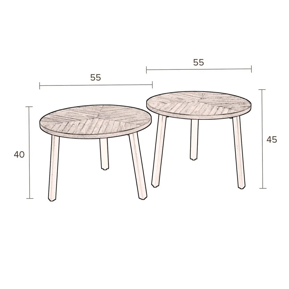 Store Dutchbone Bijzettafel Mundu (Set Van 2)