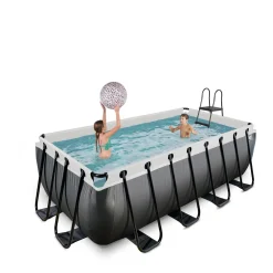 Black Leather Zwembad 400X200X122Cm Met Filterpomp|EXIT Sale