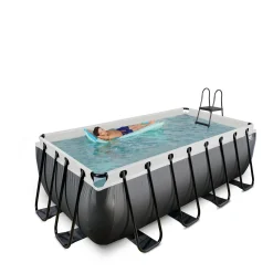 Black Leather Zwembad 400X200X122Cm Met Filterpomp|EXIT Sale