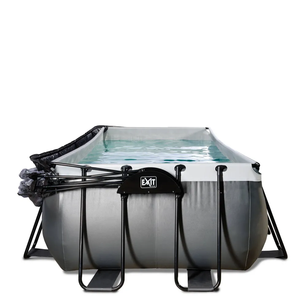 Black Leather Zwembad 540X250X122Cm Met Overkapping En Zandfilterpomp|EXIT Outlet
