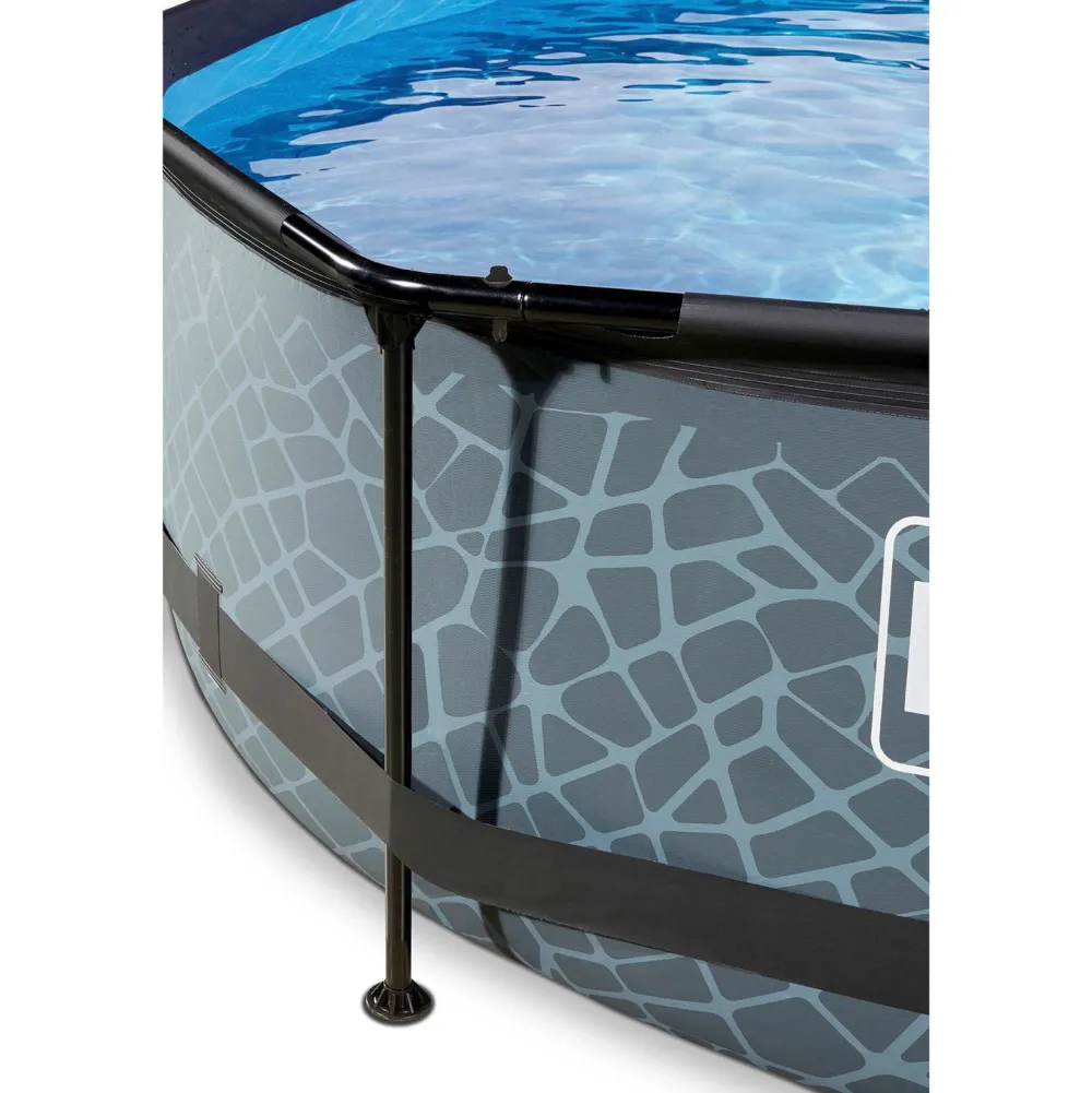 Frame Pool O300X76Cm Grijs Met Overkapping|EXIT Best Sale