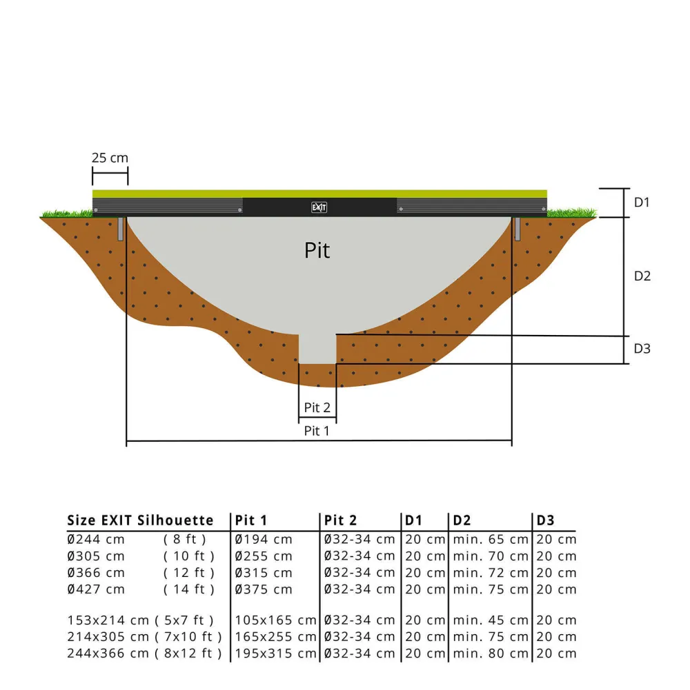 Silhouette Ground Trampoline 214X153 Cm|EXIT Online