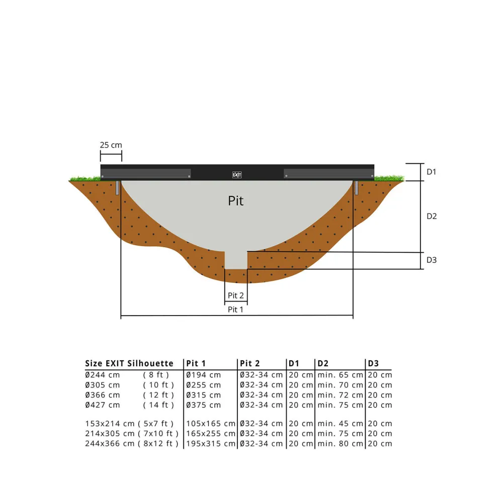 Silhouette Ground Trampoline 214X153 Cm|EXIT Cheap