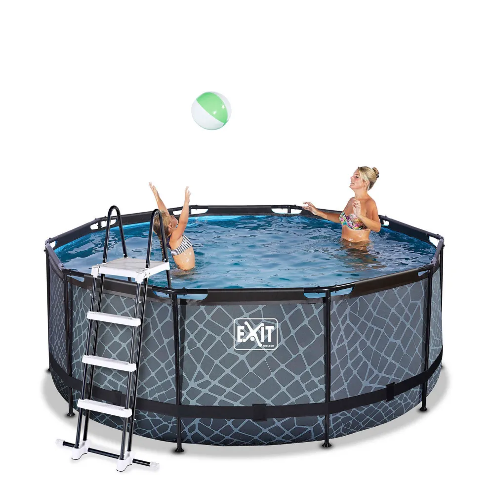 Stone Zwembad O360X122Cm Met Filterpomp Grijs|EXIT Cheap