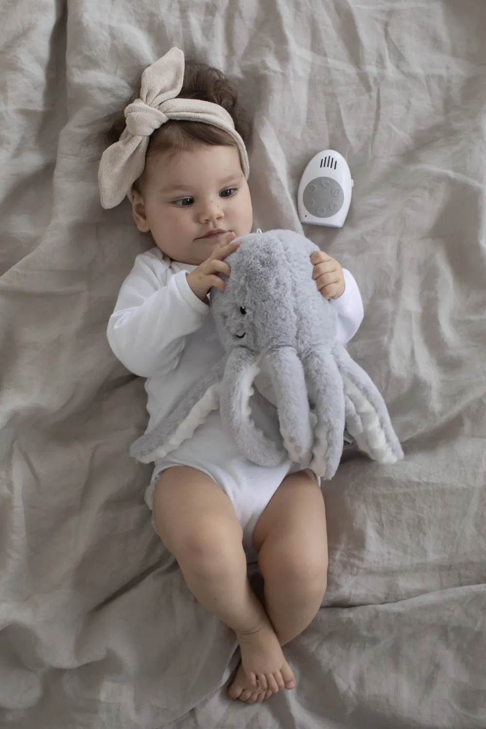 Hartslagknuffel Olly Octopus Grijs - Knuffel 24 Cm|Flow Amsterdam Sale