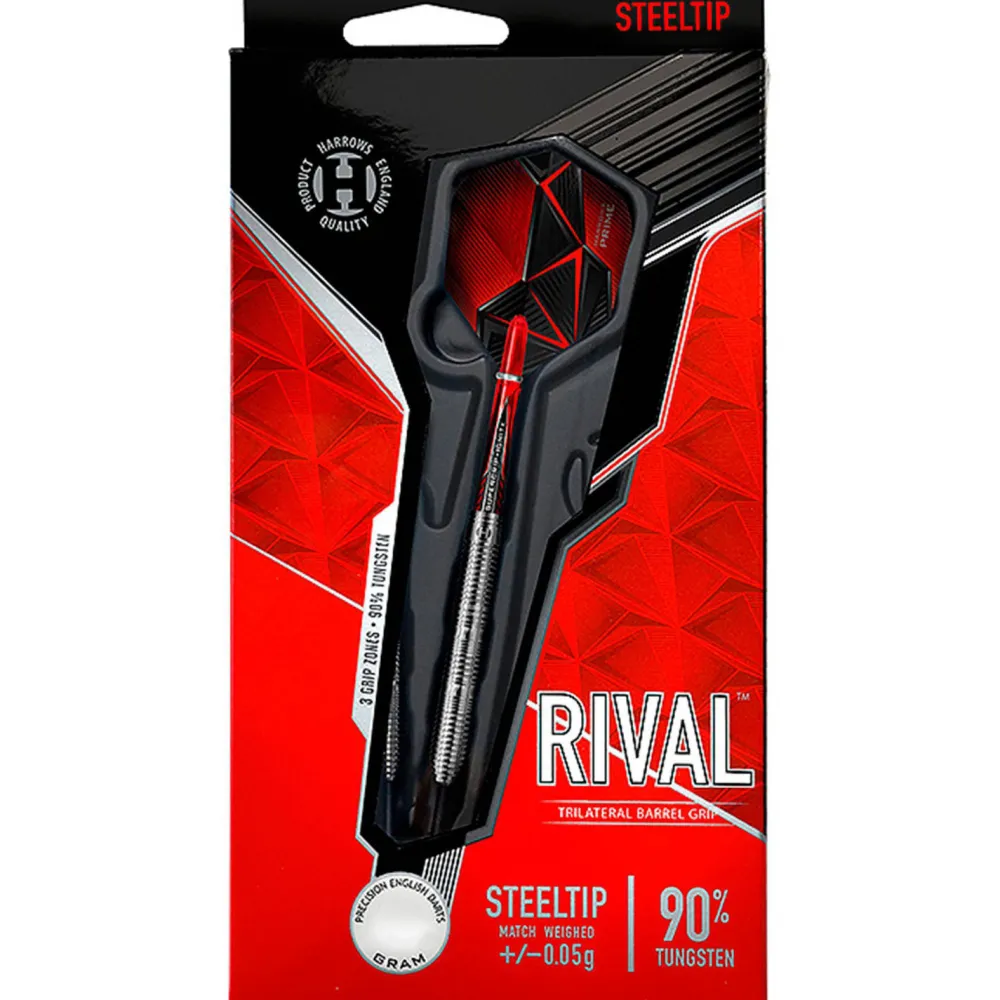 Rival 90% Tungsten Steeltip Dartpijlen (23 Gram)|Harrows Hot