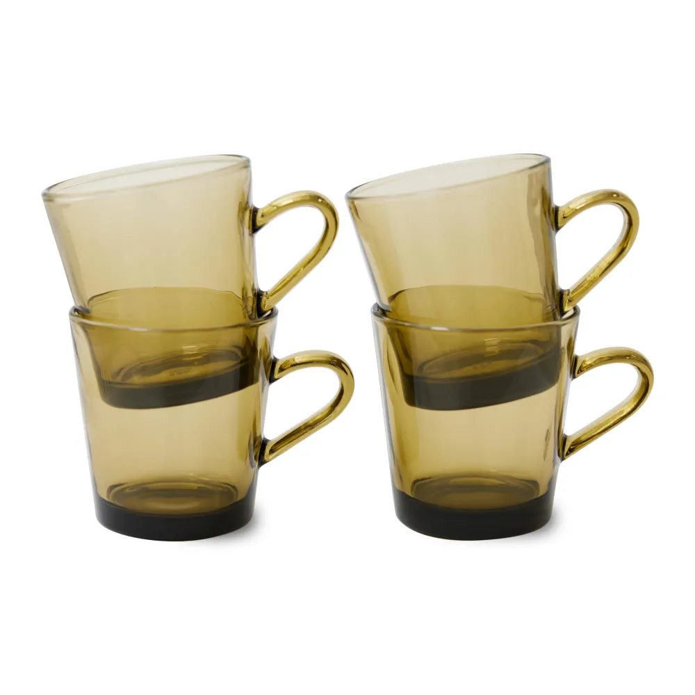 Fashion HKliving Koffieglas 70'S (O7,7 Cm) (200 Ml) (Set Van 4)