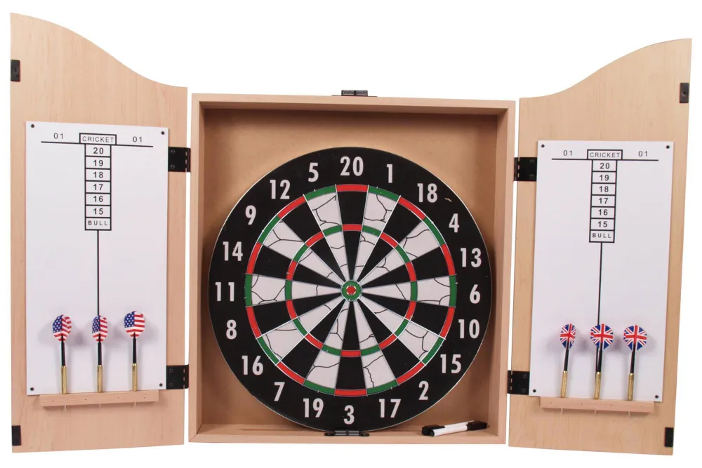 Dartset - Kabinet, Dartbord En 6 Dartpijlen|Innergames Hot