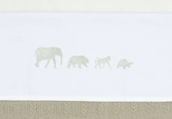 Store Jollein Baby Ledikantlaken 120X150Cm Animals - Olive Green