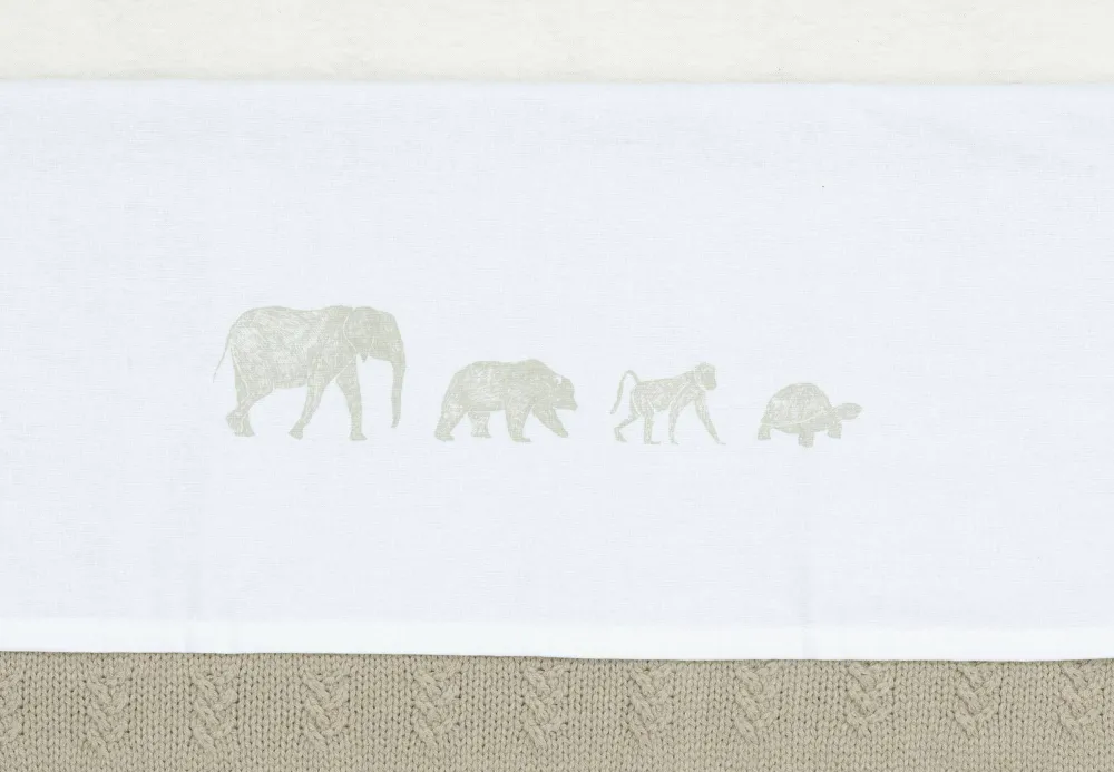 Store Jollein Baby Ledikantlaken 120X150Cm Animals - Olive Green