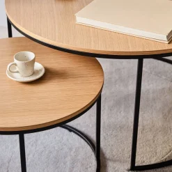 Flash Sale Kave Home Bijzettafel Rond (Set Van 2) Yoanna