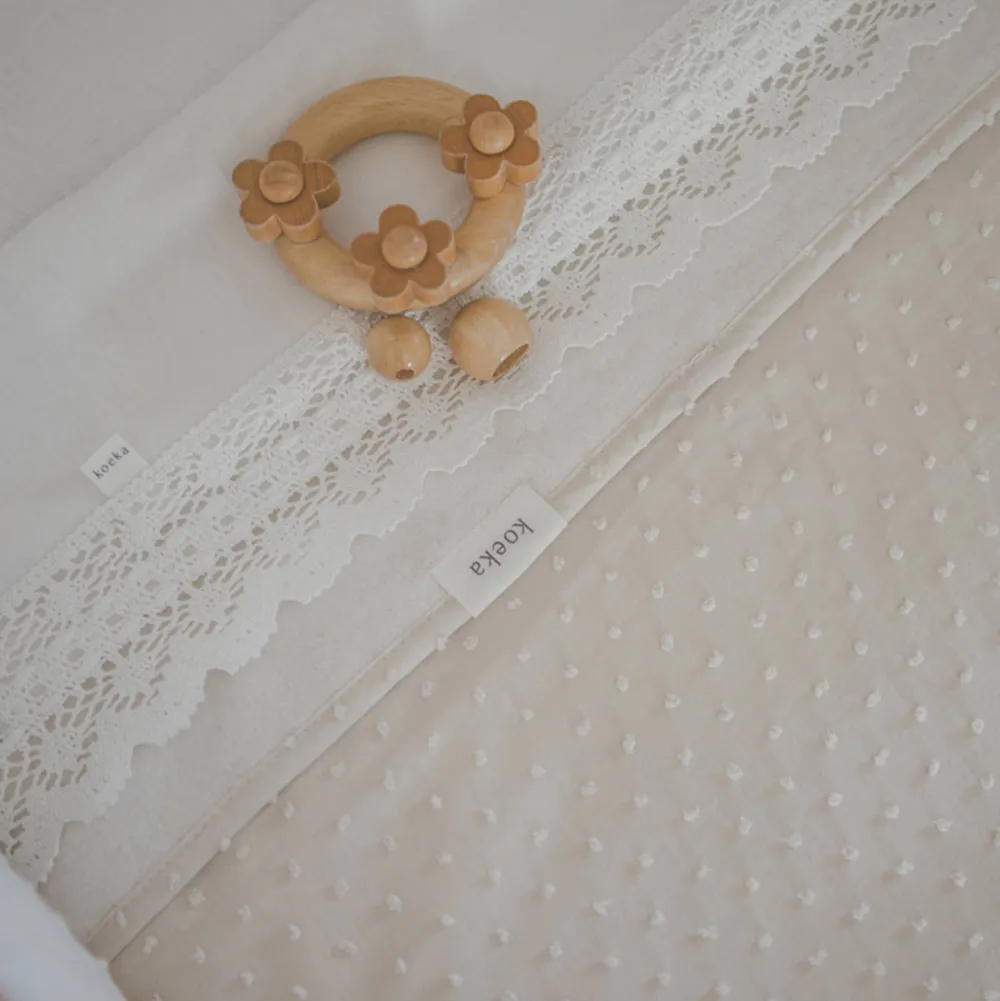 Clearance Koeka Crochet Baby Wieglaken 80X100 Cm Milky