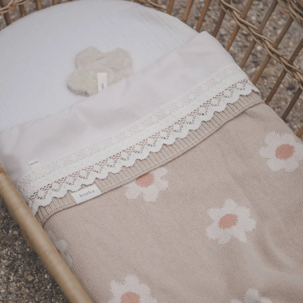 Clearance Koeka Crochet Baby Wieglaken 80X100 Cm Milky