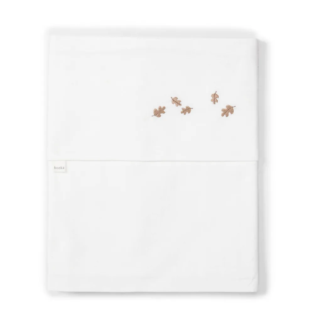 Best Sale Koeka Falling Leaves Baby Ledikantlaken 110X140 Cm Wit