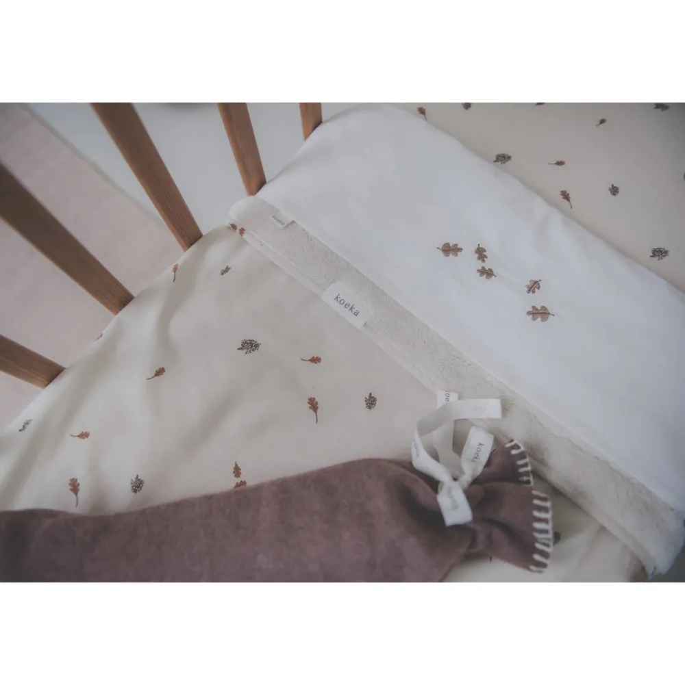 Best Sale Koeka Falling Leaves Baby Ledikantlaken 110X140 Cm Wit
