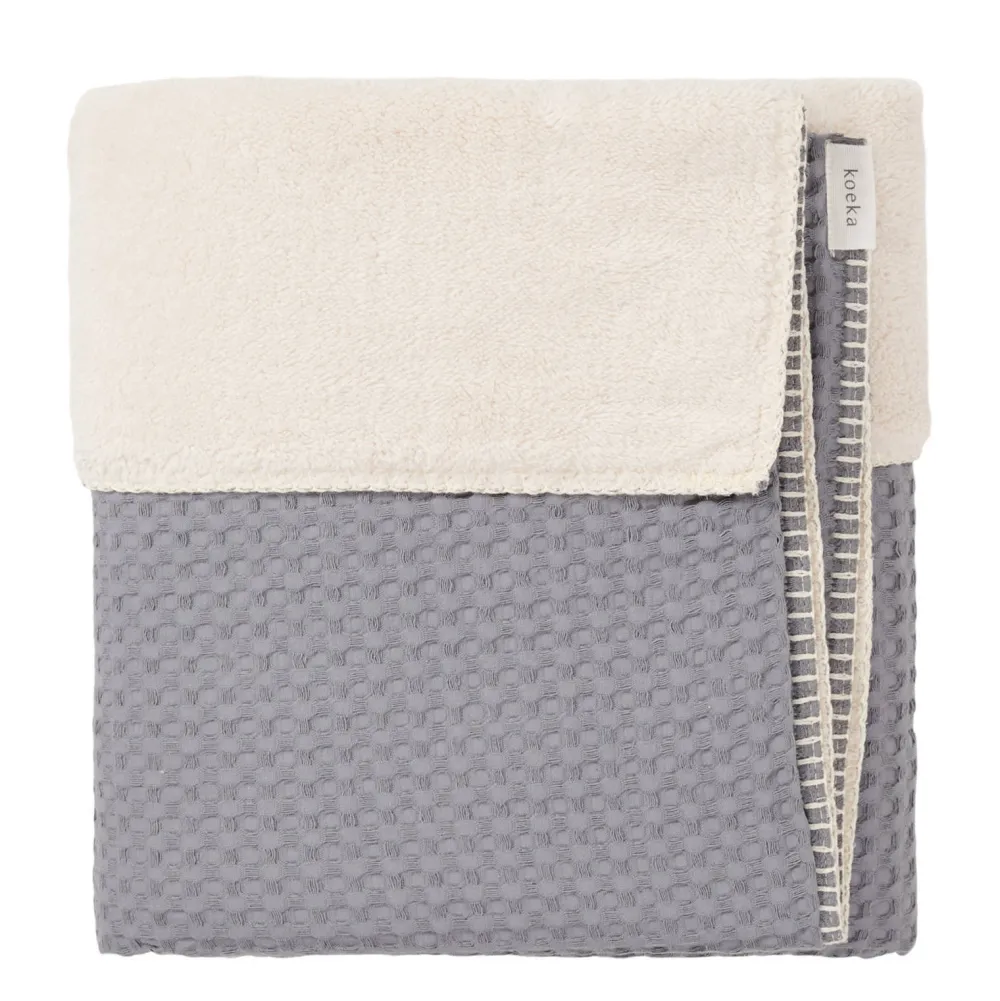 Sale Koeka Oslo Teddy Eenpersoonsdeken Steel Grey/Pebble (200X140 Cm)