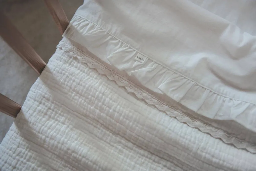 Flash Sale Koeka Ruffle Baby Wieglaken 80X100 Cm Warm White