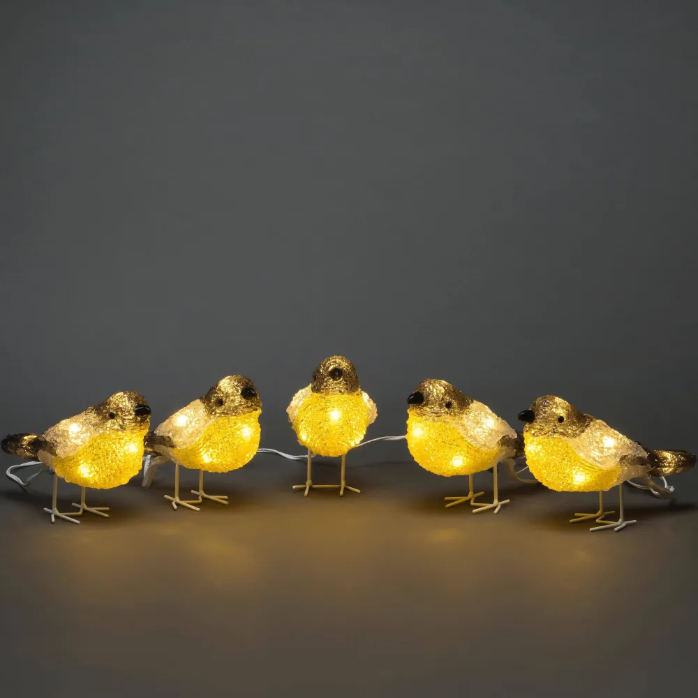 Discount Konstsmide Kerstlichtsnoer Vogels (40 Led) (5 Vogels) (Geel)