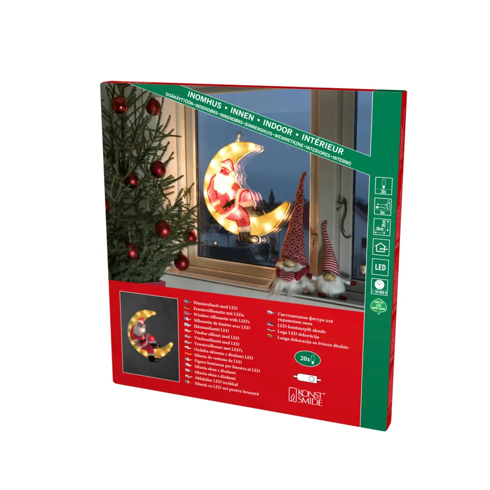 Cheap Konstsmide Venstersilhouet Kerstman (39X36 Cm) (20 Led)