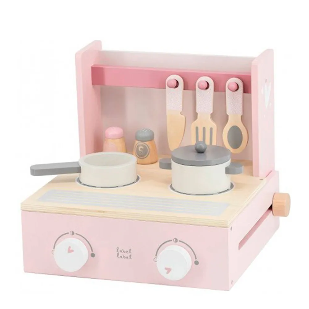 Wood Houten Kookfornuis Met Accessoires Roze|Label Label Discount