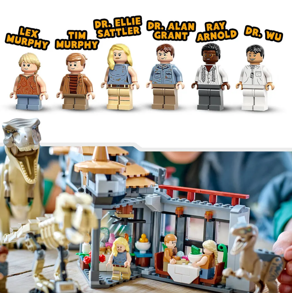 Jurassic World Bezoekerscentrum: T. Rex & Raptor Aanval 76961|LEGO Online