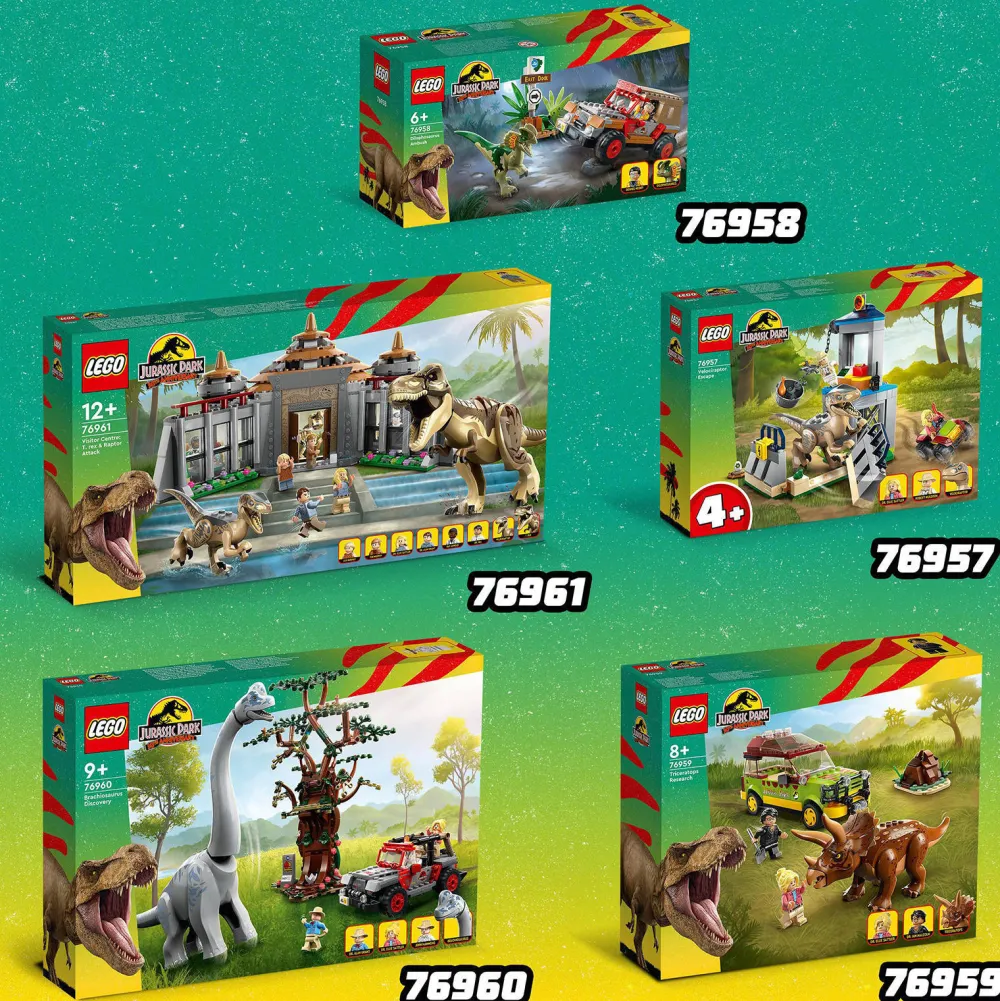 Jurassic World Bezoekerscentrum: T. Rex & Raptor Aanval 76961|LEGO Online