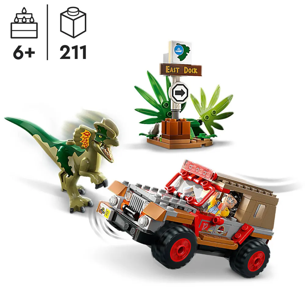 Jurassic World Dilophosaurus Hinderlaag 76958|LEGO Store