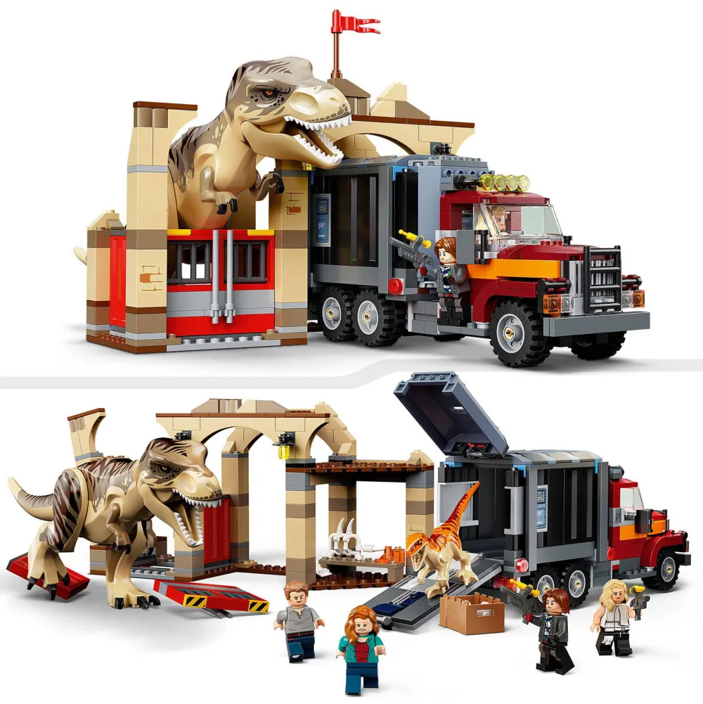 Jurassic World T. Rex & Atrociraptor Dinosaurus Ontsnapping 76948|LEGO Store