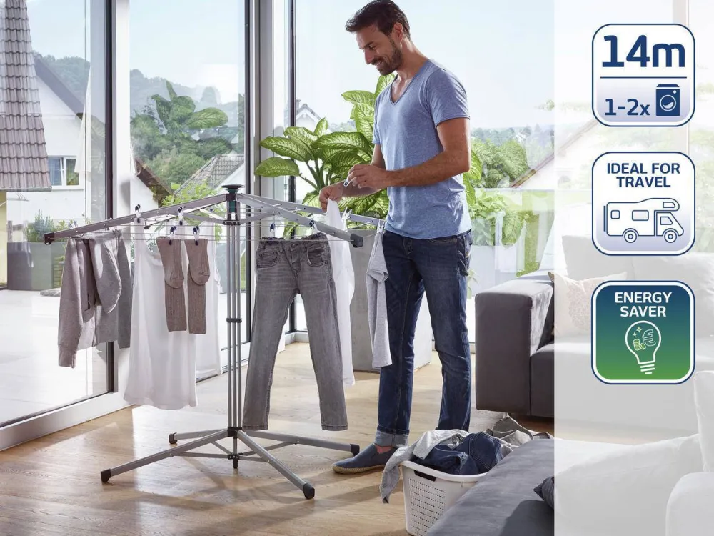 Sale Leifheit Droogmolen Lino Pop-Up Incl. Beschermhoes - 14 M