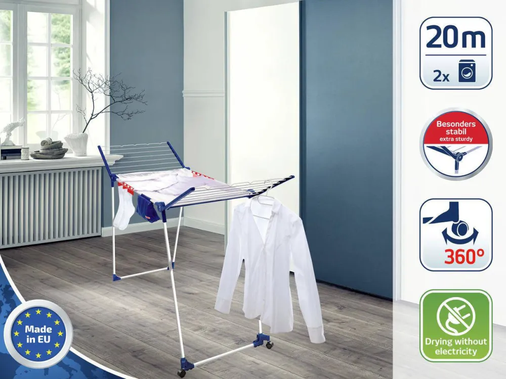 Online Leifheit Droogrek Pegasus 200 Solid Deluxe Mobile