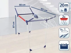 Outlet Leifheit Droogrek Pegasus 200 Solid Comfort - 20 M Drooglengte