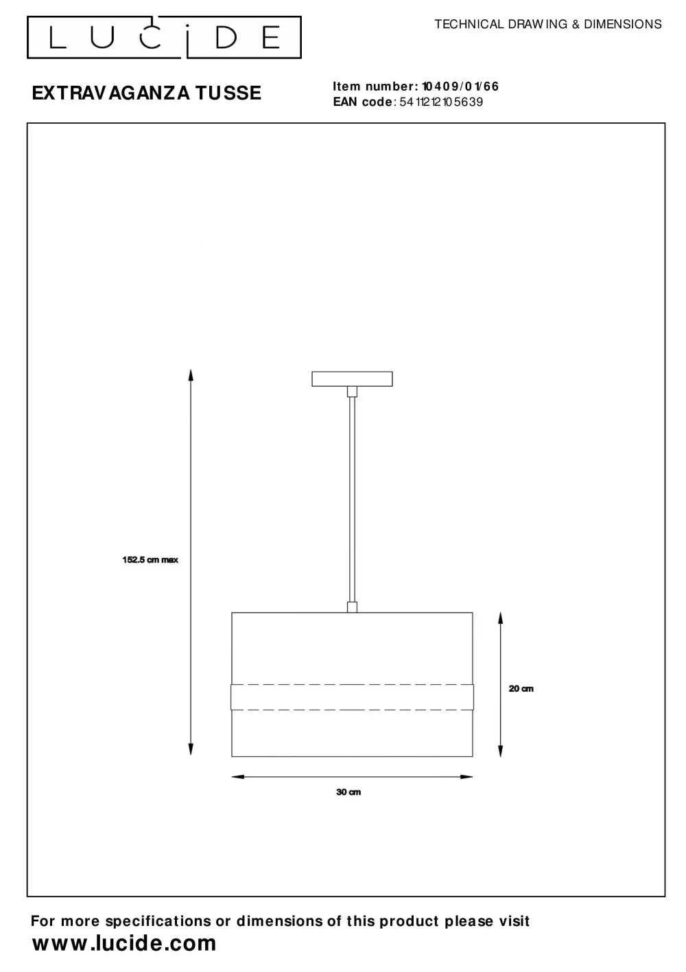 Store Lucide Hanglamp Extravaganza Tusse