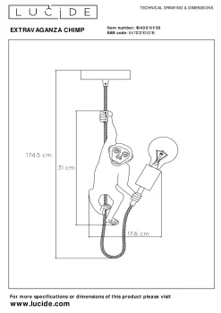 Discount Lucide Hanglamp Extravaganza Chimp