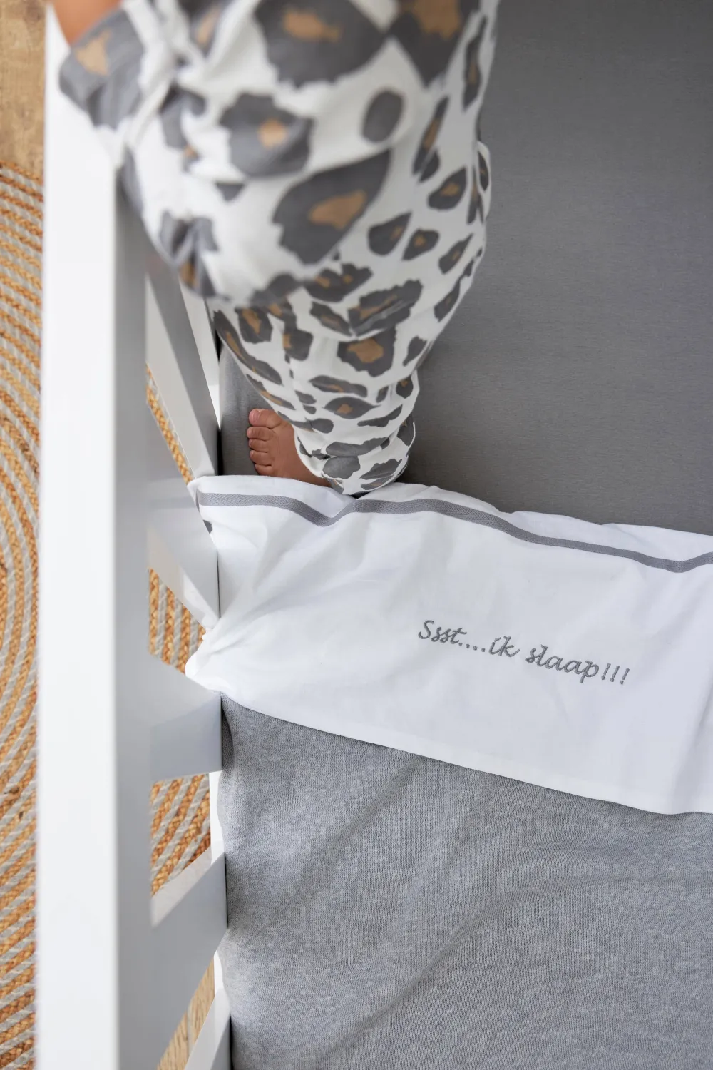 Hot Meyco Baby Ledikantlaken Ssst...Ik Slaap!! 100X150 Grey