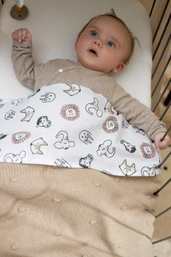 Discount Meyco Baby Ledikantlaken Animal/Uni - Set Van 2 100X150 Cm Wit/Multi