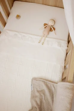 Sale Meyco Baby Ledikantlaken Ruffle 100X150 Offwhite